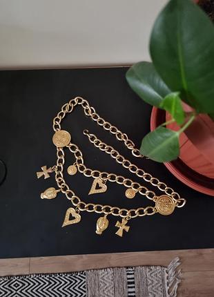 Пояс escada, винтажное украшение, сотуар escada, цепь винтаж, пояс цепи escada