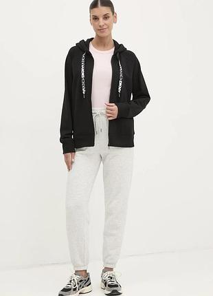 Кофта dkny жіноча колір чорний з капюшоном р.л