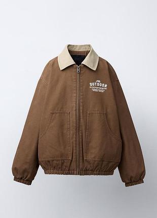 Куртка с контрастным воротником zara 4811 (5854/771/700)