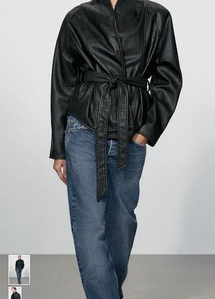 Жіноча куртка під пояс zara