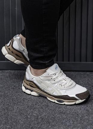 Женские кроссовки asics gel nyc beige brown / smb+ 🔗