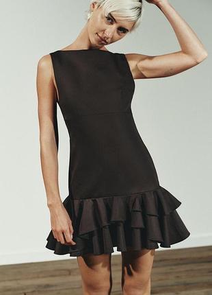 Жіноча коротка сукня з воланами zara розмір м