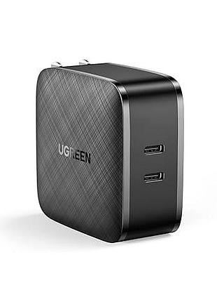 Зарядний пристрій ugreen power delivery fast charger pd 66 w cd216 швидке заряджання з 2 портами 66 вт