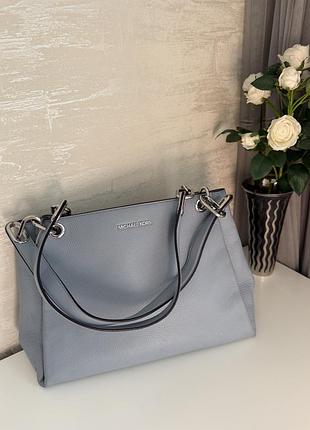 Сумка жіноча michael kors шкіряна блакитна