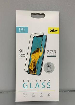 Захисне скло 5d для motorola g20 pico чорне