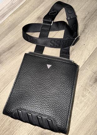 Сумка чоловіча guess чорна, месенджер ориг