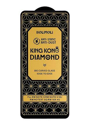 Защитное стекло kingkong diamond glass черное для xiaomi redmi note 9 5g note 9t 5g 10x 4g