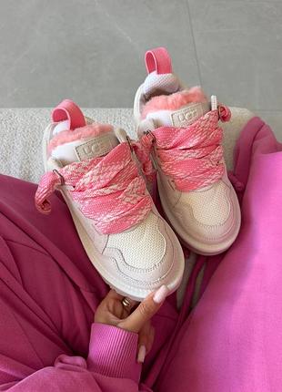 Жіночі угги ugg lowmel sneakers |  white / pink 2