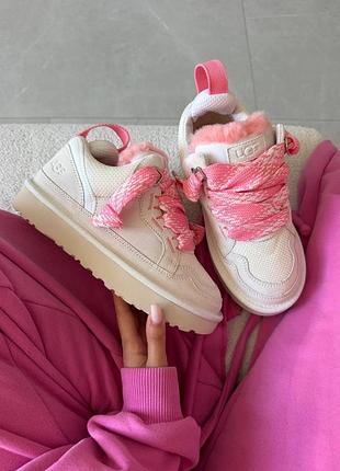 Жіночі угги ugg lowmel sneakers |  white / pink