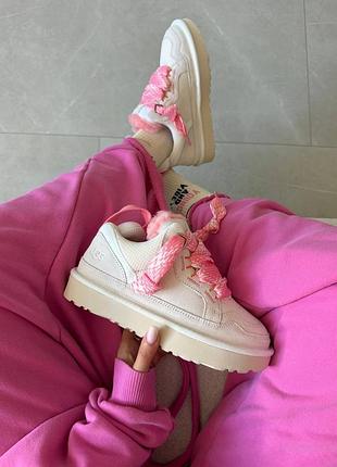 Жіночі угги ugg lowmel sneakers |  white / pink 3