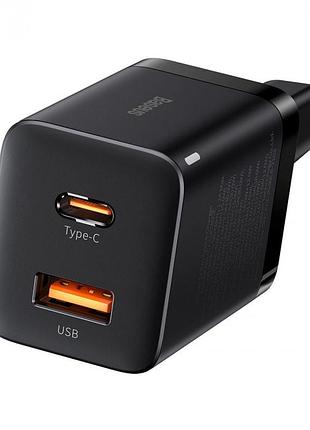 Мзп baseus super si pro quick charger (type-c+usb) 30w (black) 33681 baseus