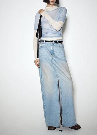 Стильна довга  джинсова спідниця з розрізом zara
🌺🌺🌺🌺🌺🌺🌺🌺🌺🌺