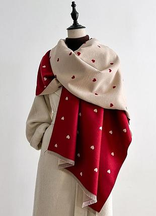 Женский шарф палантин кашемировый двусторонний