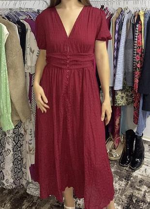 Shein бордовий міді сарафан сукня плаття
