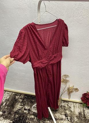 Shein бордовий міді сарафан сукня плаття