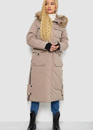 Куртка жіноча зимова, колір бежевий, 243r8366 xxl, 52, xxl