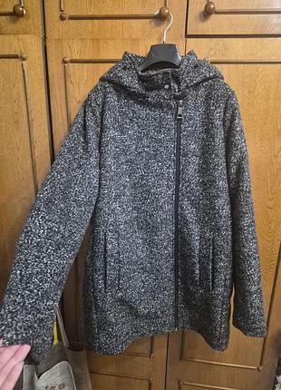Демісезонне пальто top secret, 42 (l-xl), сіре, з капюшоном