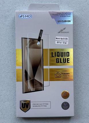 Motorola edge 50 ultra захисне скло з уф-клеєм, протиударне, повністю прозоре, uv 3d