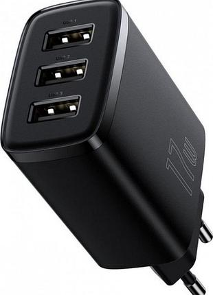 Сзу baseus compact 17w (3 usb) (black) 36717 * 36717 baseus