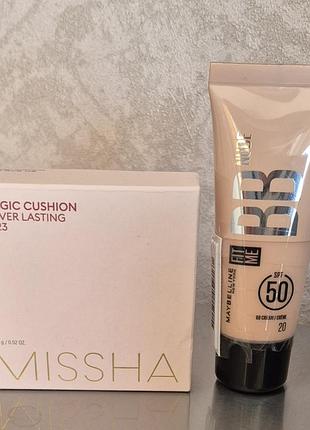 Maybelline new york fit me bb cream nude spf 50
missha magic cushion cover lasting spf50+/pa+++