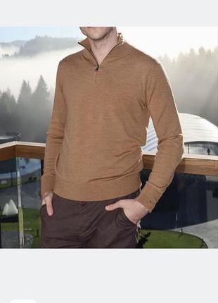 Светр чоловічий j.crew з мериносової вовни, коричневий, розмір m