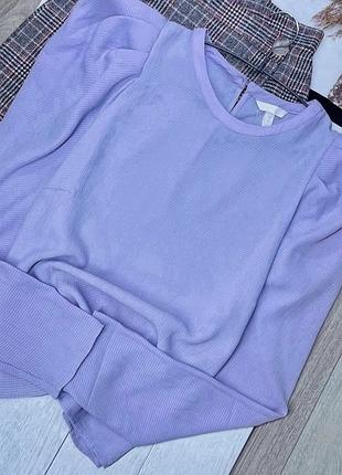 Нова лавандова блуза h&m xl пряма блуза з об’ємними рукавами романтична блузка