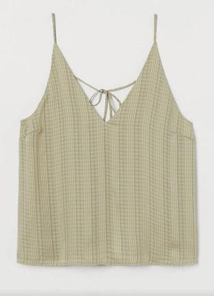 Топ женский h&amp;m оливковый в клетку на завязках