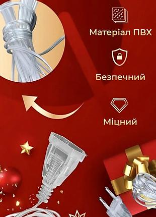 Удлинитель для гирлянд 5 метров прозрачный пвх 220в для подключения в интерьере и на улице