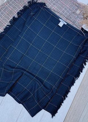 Осінній джемпер h&m s легкий джемпер в клітинку прямий джемпер оздоблений бахромою синій