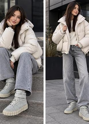 Высокие женские кроссовки (high-top sneakers), в стиле chunky / platform
