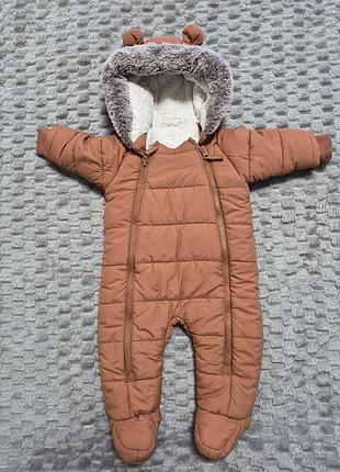 Зимовий комбінезон-пуховик унісекс коричневий🧸