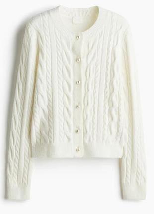 Кардиган жіночий h&m білий в'язаний