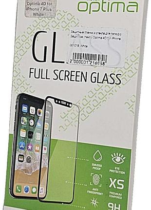 Защитное стекло optima 4d for iphone 7 plus black
