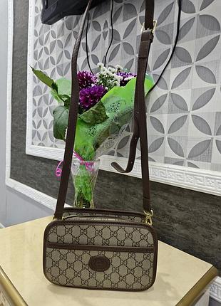 Сумка жіноча gucci через плече коричнева