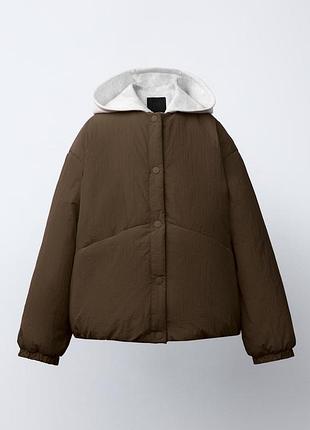 Утепленная куртка с капюшоном zara 4659, 4596, 4817 (5854/601/700)