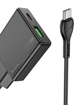Мзп hoco n38 delgado pd20w+qc3.0 + type-c to type-c (black) 68363 hoco