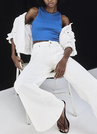Котонова майка в рубчик h&m