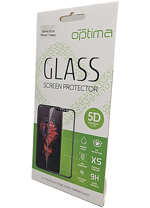 Захисне скло optima 5d for iphone 11 black