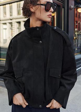 Zara 🛍 кожаная pu куртка бомбер s, m, l, xl
