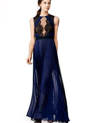 Вечірня сукня жіноча bcbgmaxazria максі синя з чорним мереживом