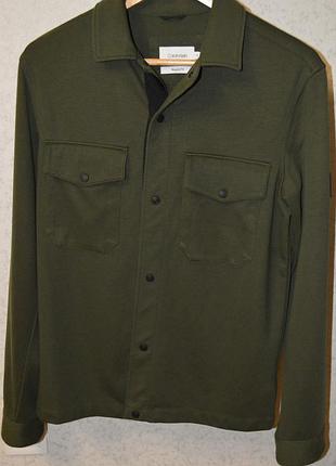 Сорочка-куртка чоловіча calvin klein overshirt хакі, розмір xs