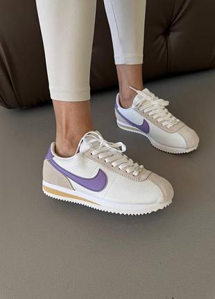 Кросівки жіночі nike cortez | white / purple premium