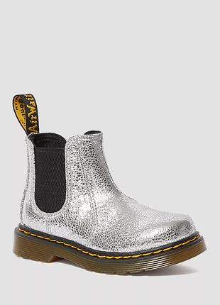 Високі срібні  челсі блискучі дитячі черевики мартинс dr. martens розмір 33
