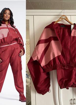 Спортивний костюм жіночий reebok бордовий/рожевий 1xl