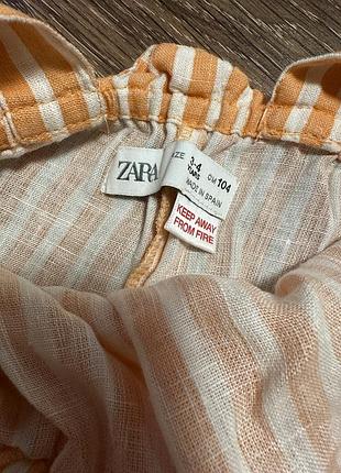 Комбінезон літній для дівчинки zara в смужку, помаранчевий, 3-4 роки