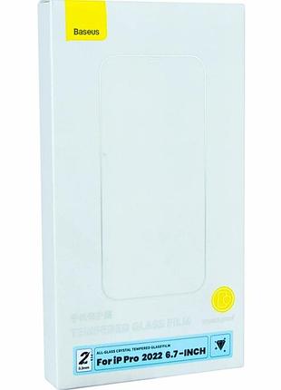 Захисне скло baseus crystal 0.3 мм олеофобне для iphone 13 pro max 14 plus 2 шт. прозоре