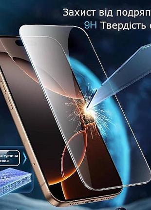 Захисне скло для iphone 15 promax (full glue 9h) black, з рамкою для легкого встановлення