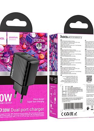 Сетевое зарядное устройство hoco cs23a sunlight pd30w+qc3.0(черный)