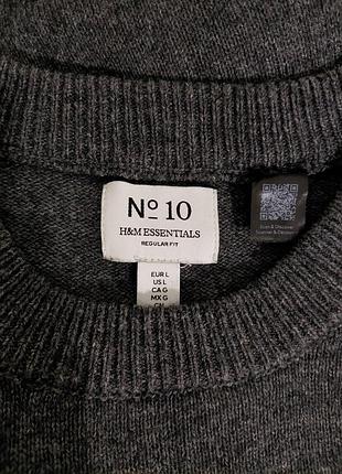 Джемпер базовый h&amp;m 50% шерсть 6