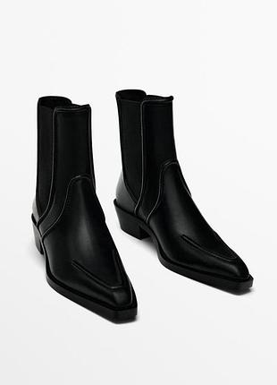 Чорні шкіряні черевики ковбойки massimo dutti 
✨✨✨✨✨✨✨✨✨✨✨✨✨✨✨✨✨